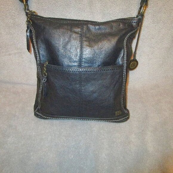 The Sak Purse Black Leather Iris Crossbody Bag Adjustable Strap Hobo Swing Pack - Picture 1 of 12